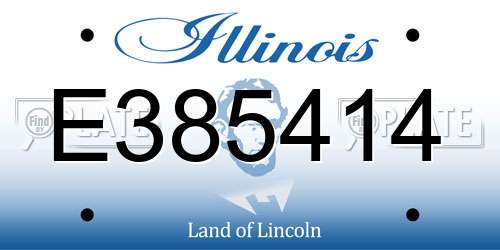 E385414 Illinois License Plate