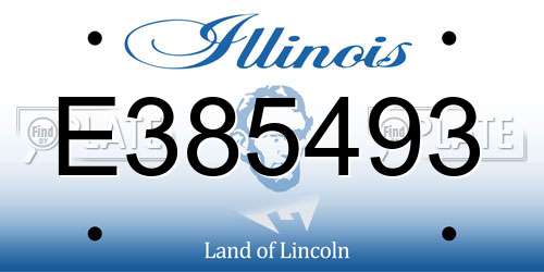 E385493 Illinois License Plate