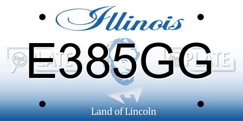 E385GG Illinois License Plate