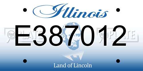 E387012 Illinois License Plate
