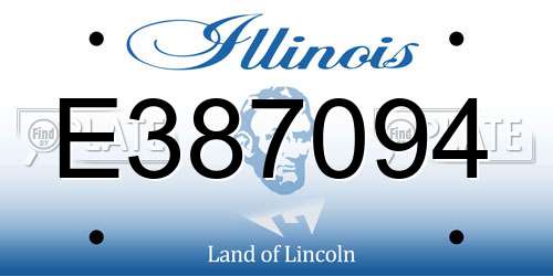 E387094 Illinois License Plate