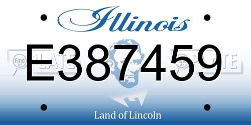 E387459 Illinois License Plate