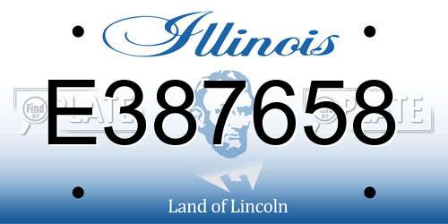 E387658 Illinois License Plate