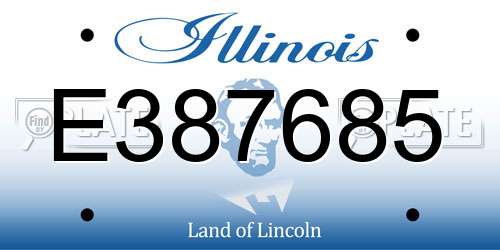 E387685 Illinois License Plate