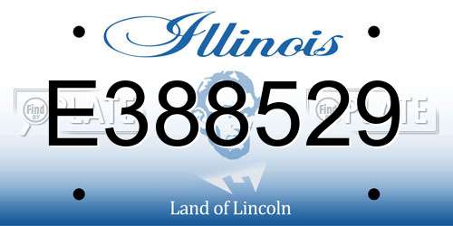 E388529 Illinois License Plate