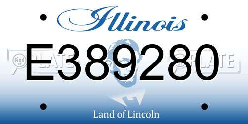 E389280 Illinois License Plate