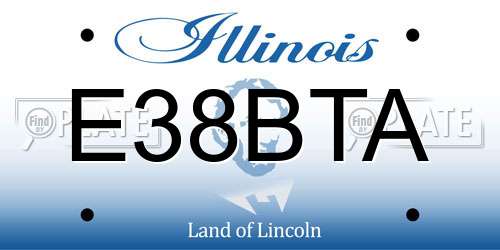 E38BTA Illinois License Plate