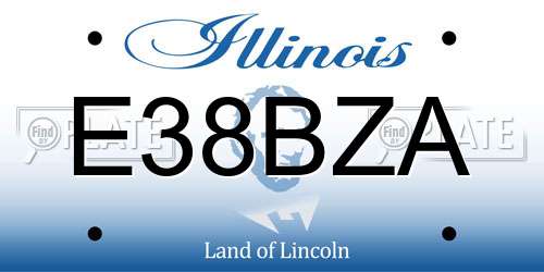 E38BZA Illinois License Plate