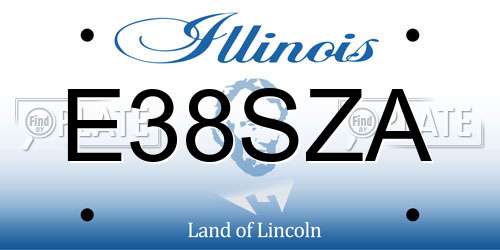 E38SZA Illinois License Plate