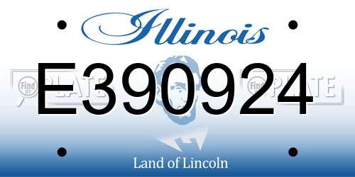 E390924 Illinois License Plate