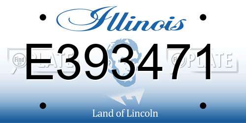 E393471 Illinois License Plate