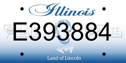 E393884 Illinois License Plate