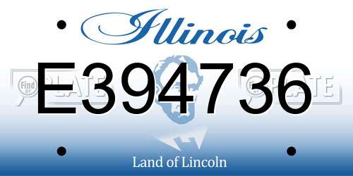 E394736 Illinois License Plate