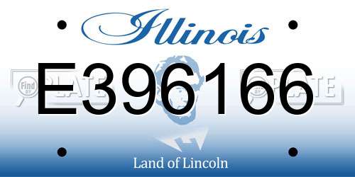 E396166 Illinois License Plate