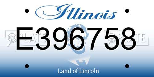 E396758 Illinois License Plate
