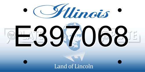 E397068 Illinois License Plate