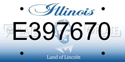 E397670 Illinois License Plate