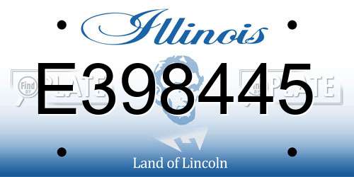 E398445 Illinois License Plate