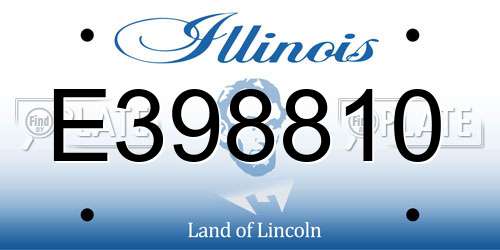 E398810 Illinois License Plate
