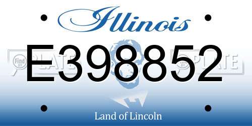 E398852 Illinois License Plate
