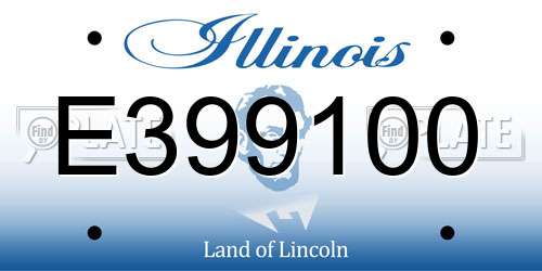 E399100 Illinois License Plate