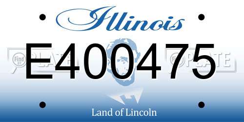 E400475 Illinois License Plate