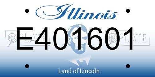 E401601 Illinois License Plate