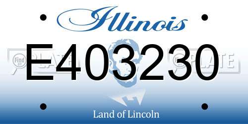E403230 Illinois License Plate