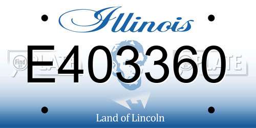 E403360 Illinois License Plate