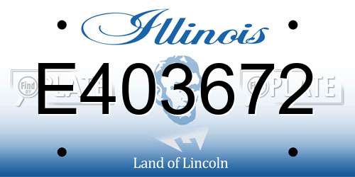 E403672 Illinois License Plate