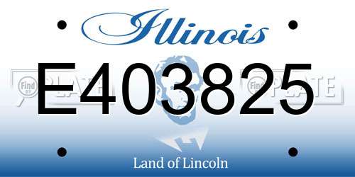 E403825 Illinois License Plate