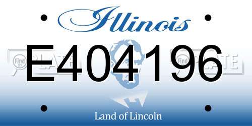 E404196 Illinois License Plate