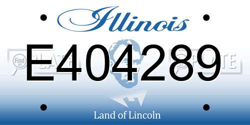E404289 Illinois License Plate