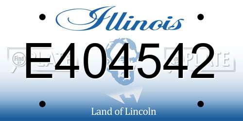 E404542 Illinois License Plate