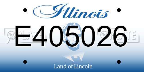 E405026 Illinois License Plate