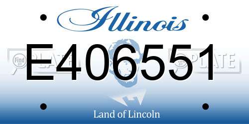 E406551 Illinois License Plate