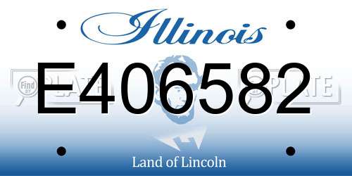 E406582 Illinois License Plate