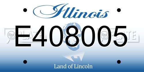 E408005 Illinois License Plate