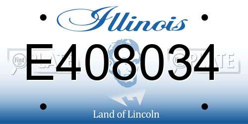 E408034 Illinois License Plate