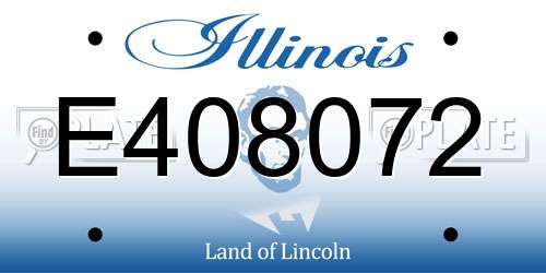 E408072 Illinois License Plate