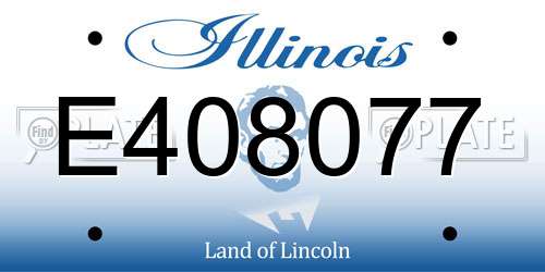 E408077 Illinois License Plate