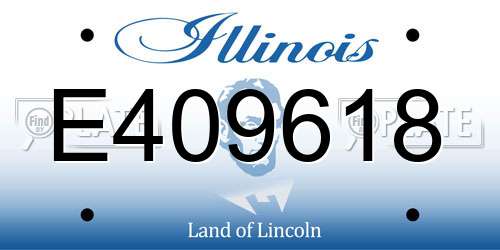 E409618 Illinois License Plate