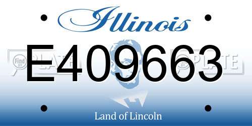 E409663 Illinois License Plate