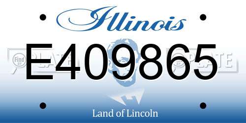 E409865 Illinois License Plate