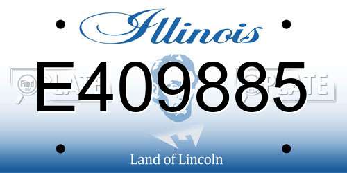 E409885 Illinois License Plate