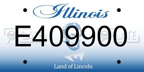 E409900 Illinois License Plate