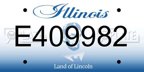 E409982 Illinois License Plate