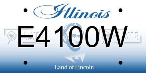 E4100W Illinois License Plate