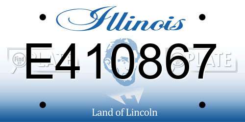 E410867 Illinois License Plate