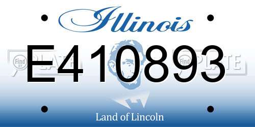 E410893 Illinois License Plate